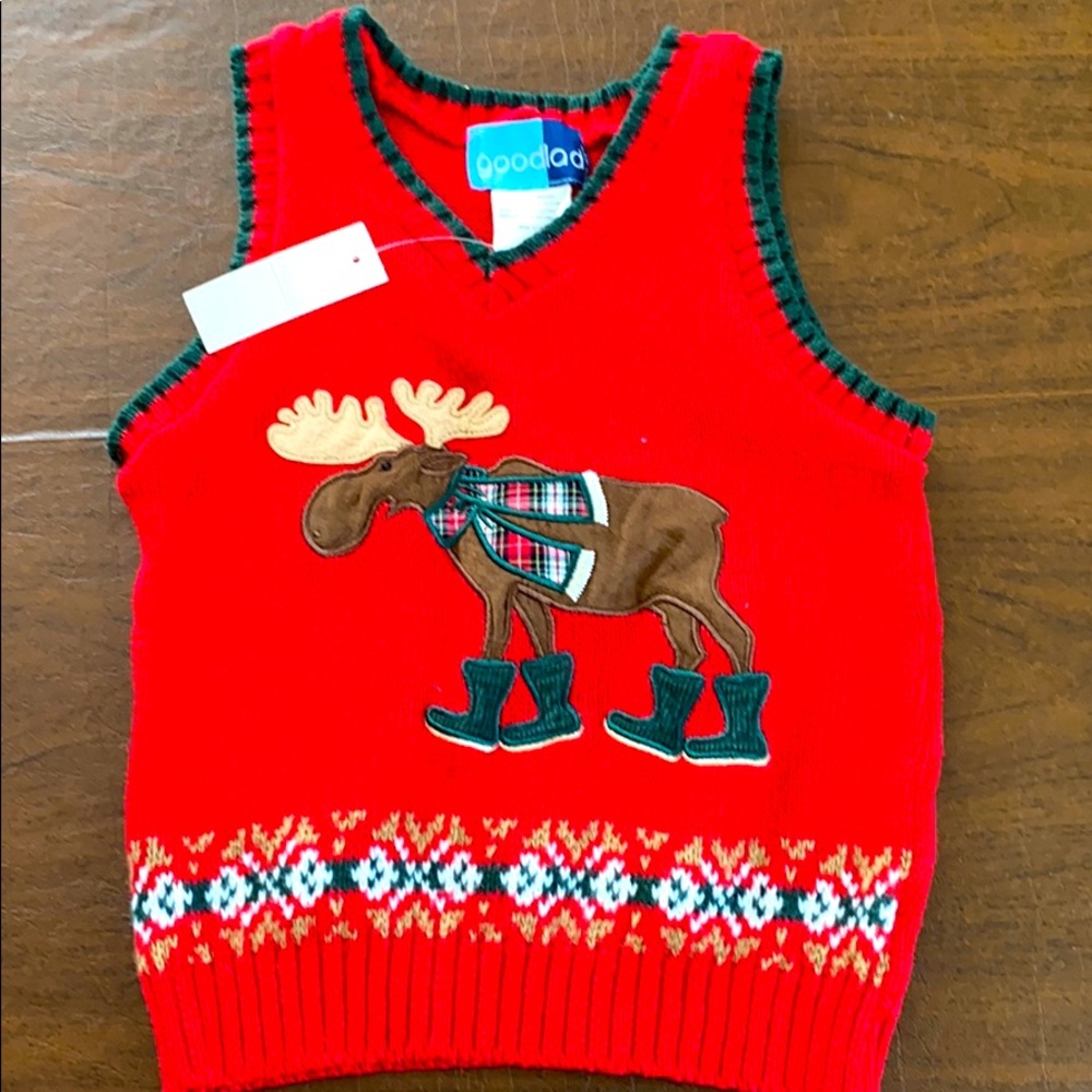Goodlad sweater vest holiday 2T moose